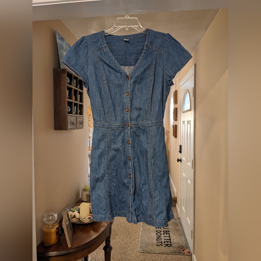 Old Navy Small Denim Button Down Tshirt Dress